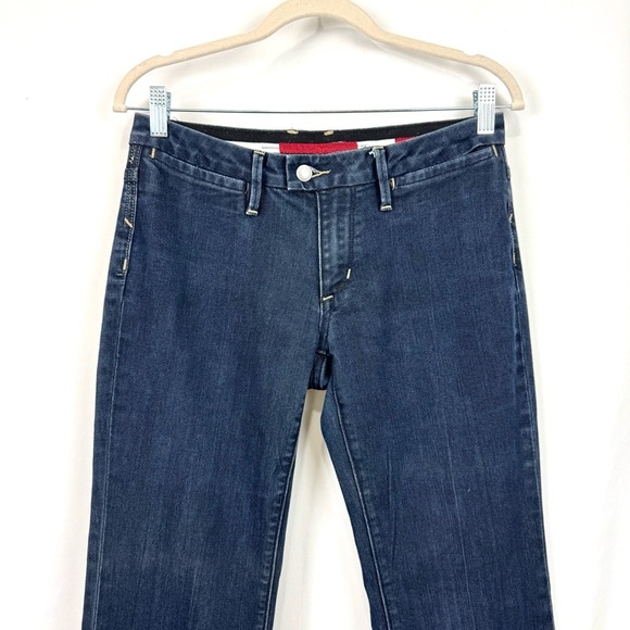 Banana Republic Flare Jeans Dark Wash Low Rise Wide Leg Women’s Sz 4 Y2K Hipster - Picture 3 of 12